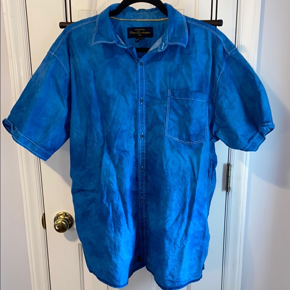 Pete Huntington Bali 100% garment dyed button down, XL
